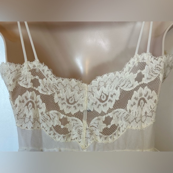 Antique Eyeful By Flaums Bridal Peignoir Sheer Chiffon Overlay English Lace Sz S - Picture 8 of 16